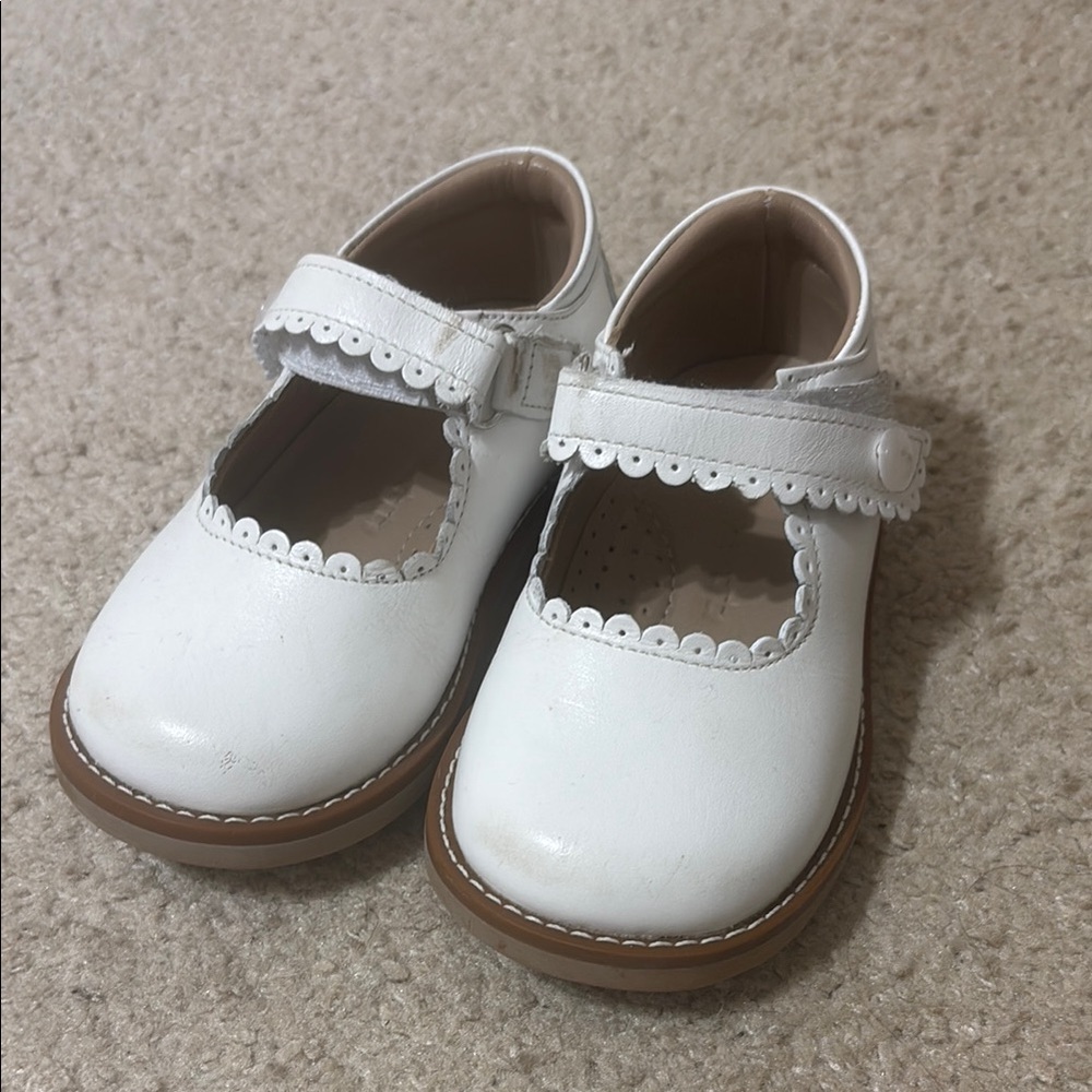 Elephantito White and Brown Dress Shoes with Classic Mary Jane Design